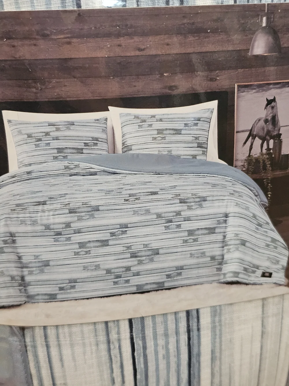 FRYE Aspen  King Cotton 3-Piece Comforter Set in Blue Stripe